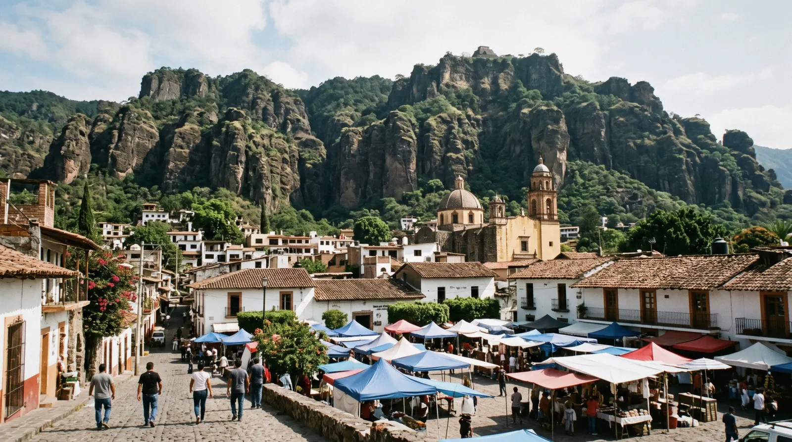 The Tepozteco pyramid on its cliff above the town of Tepoztlán, a day trip from Mexico City